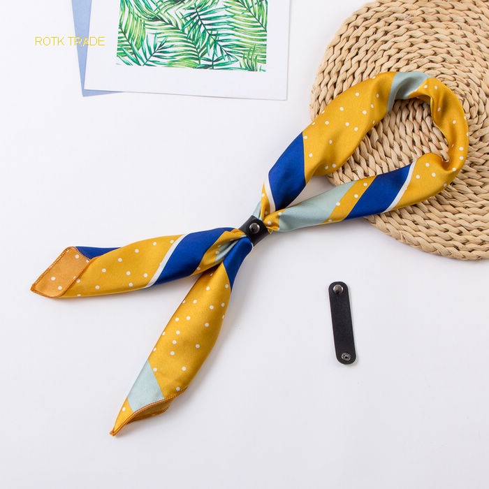 ROTK TRADE Striped Silky Soft Cute Scarf 50CM ~ 50CM (Yellow Point)